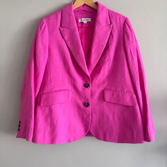 Boden Hot Pink Linen Blazer and Keswick Waistcoat Tailored Size 10 & 10P - Picture 4 of 13